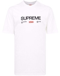 T-shirt à col rond imprimé blanc Supreme