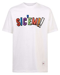 T-shirt à col rond imprimé blanc Supreme