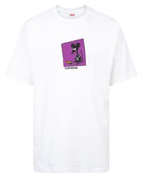 T-shirt à col rond imprimé blanc Supreme