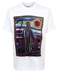 T-shirt à col rond imprimé blanc Supreme