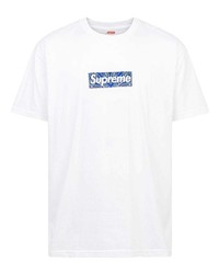 T-shirt à col rond imprimé blanc Supreme