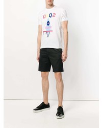 T-shirt à col rond imprimé blanc DSQUARED2