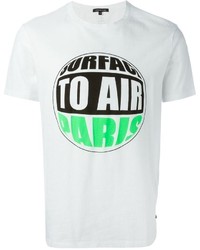 T-shirt à col rond imprimé blanc Surface to Air