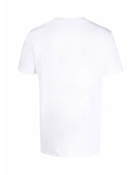 T-shirt à col rond imprimé blanc Moschino