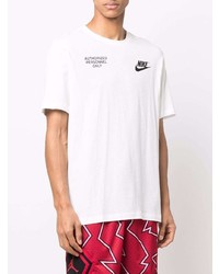 T-shirt à col rond imprimé blanc Nike