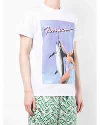 T-shirt à col rond imprimé blanc Fiorucci