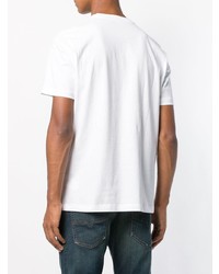 T-shirt à col rond imprimé blanc Diesel