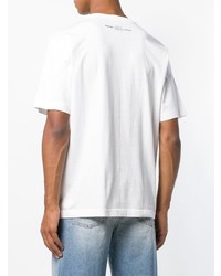 T-shirt à col rond imprimé blanc Diesel