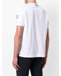 T-shirt à col rond imprimé blanc Moncler