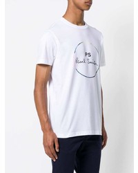 T-shirt à col rond imprimé blanc Ps By Paul Smith