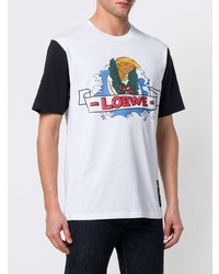 T-shirt à col rond imprimé blanc Loewe