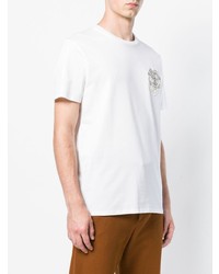 T-shirt à col rond imprimé blanc Roberto Cavalli