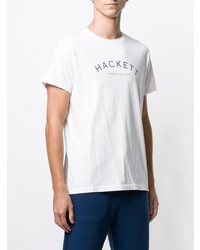 T-shirt à col rond imprimé blanc Hackett