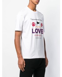 T-shirt à col rond imprimé blanc Love Moschino