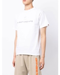 T-shirt à col rond imprimé blanc A Bathing Ape