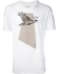 T-shirt à col rond imprimé blanc