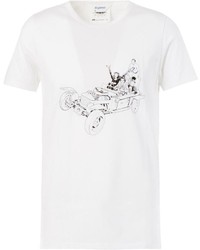 T-shirt à col rond imprimé blanc