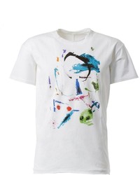 T-shirt à col rond imprimé blanc