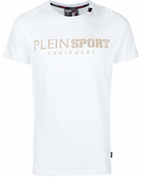 T-shirt à col rond imprimé blanc