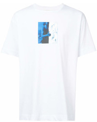 T-shirt à col rond imprimé blanc