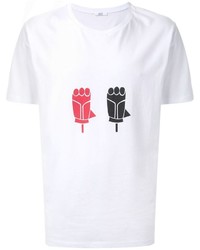 T-shirt à col rond imprimé blanc