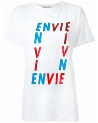 T-shirt à col rond imprimé blanc