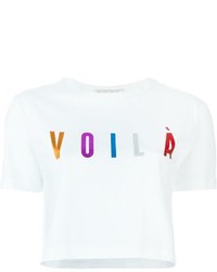 T-shirt à col rond imprimé blanc