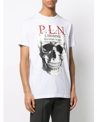 T-shirt à col rond imprimé blanc Philipp Plein