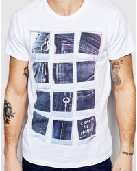 T-shirt à col rond imprimé blanc Wrangler