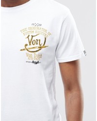 T-shirt à col rond imprimé blanc Von Dutch
