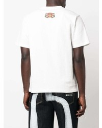 T-shirt à col rond imprimé blanc Evisu