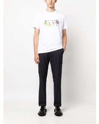 T-shirt à col rond imprimé blanc PS Paul Smith