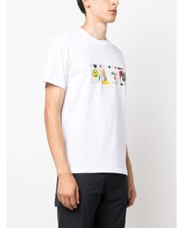 T-shirt à col rond imprimé blanc PS Paul Smith