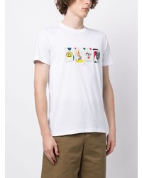 T-shirt à col rond imprimé blanc PS Paul Smith