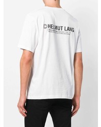 T-shirt à col rond imprimé blanc Helmut Lang