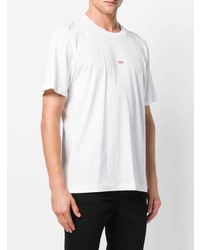 T-shirt à col rond imprimé blanc Helmut Lang