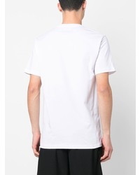 T-shirt à col rond imprimé blanc Moschino