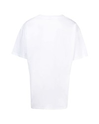 T-shirt à col rond imprimé blanc Moschino