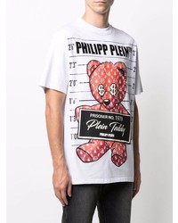 T-shirt à col rond imprimé blanc Philipp Plein