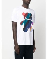 T-shirt à col rond imprimé blanc PS Paul Smith