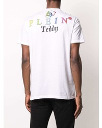 T-shirt à col rond imprimé blanc Philipp Plein