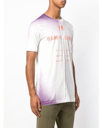 T-shirt à col rond imprimé blanc Damir Doma