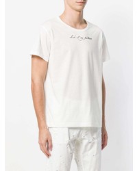 T-shirt à col rond imprimé blanc Ann Demeulemeester