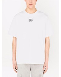 T-shirt à col rond imprimé blanc Dolce & Gabbana