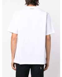 T-shirt à col rond imprimé blanc DSQUARED2