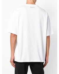 T-shirt à col rond imprimé blanc Lanvin