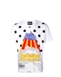 T-shirt à col rond imprimé blanc The Beatles X Comme Des Garçons
