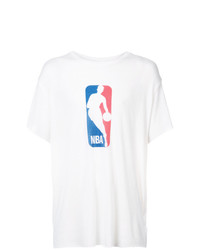 T-shirt à col rond imprimé blanc The Elder Statesman X Nba