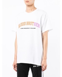 T-shirt à col rond imprimé blanc Blood Brother