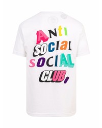 T-shirt à col rond imprimé blanc Anti Social Social Club